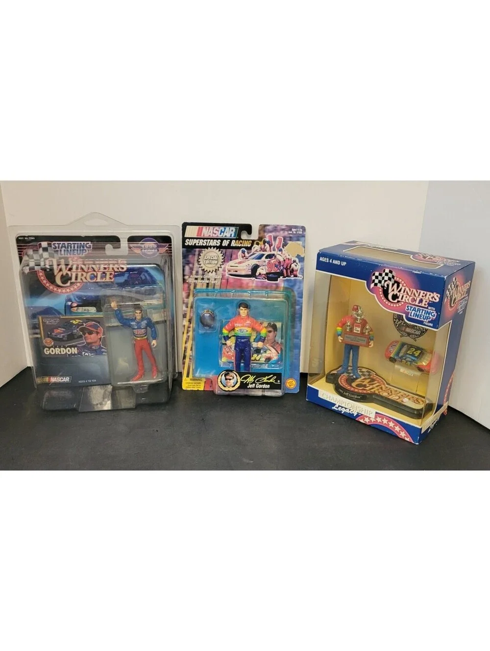 Vtg 1998/1999 Jeff Gordon NASCAR Starting Lineup Figures - Lot of 3 New/Sealed